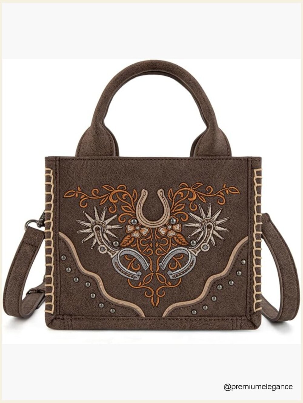 Mini Tote Bag Embroidered Crossbody Western Purse